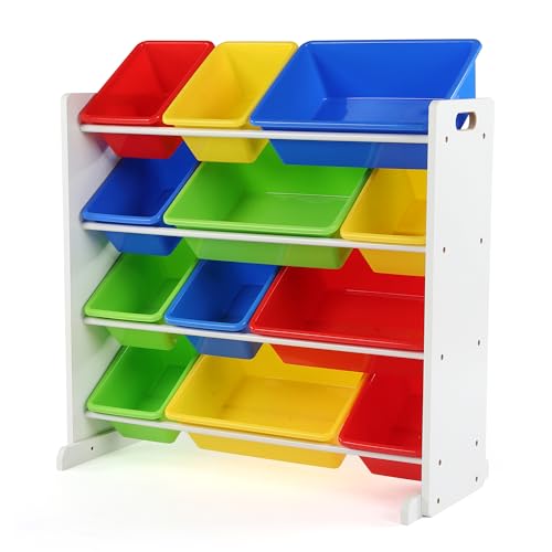 Humble Crew Kids Toy Storage Organizer with 12 Plastic Bins,...