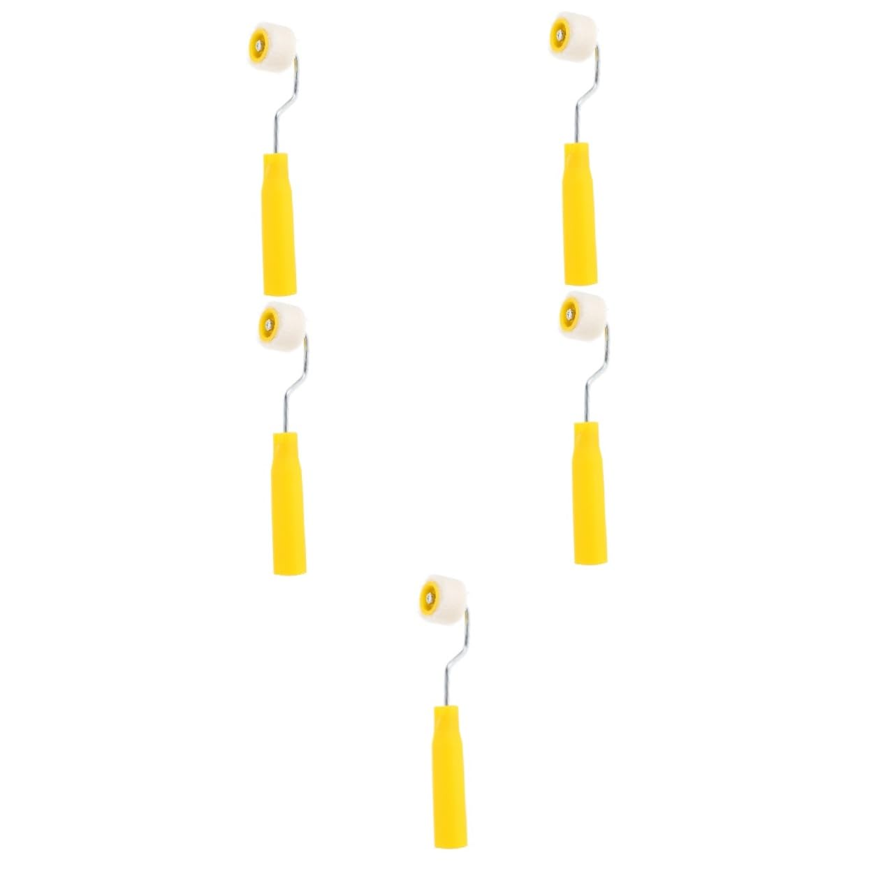 HOMSFOU 10 Teiliges Mini Farbroller mit Echtem Lammwollbezug Ergonomisch Geformt für Präzises Streichen von Ecken und Engen Bereichen als Haus Malerzubehör für Glatte
