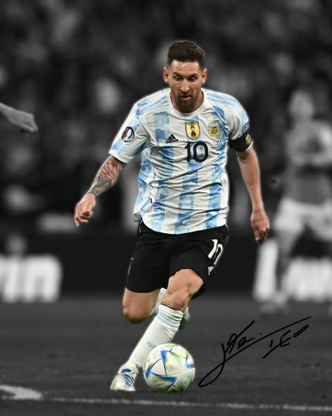 Ikonic Fotohaus Lionel Messi Argentina Futebol Cabra Assinada Fot...