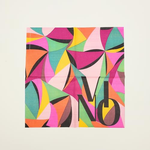 Image of Punch Studio 30-Count Disposable Paper Decorative Cake /Cocktail Party Napkins, 5 inch Square, Vino
