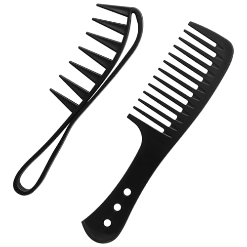 2 Peines Texturizados y de Dientes Anchos para Cabello Rizado miniatura 7
