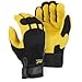 M Diamond M Gloves, Deerskin Palm Knit Back, Windproof Insulation Protect Back Hand, Color Black/gold, Size Small (1 Pair)