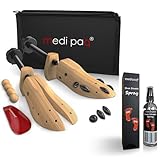 Medipaq 2-Pack Ladies Wooden Shoe Stretchers with Stretching Spray – Adjustable UK Size 3-8 with Cedar Balls & Storage Bag