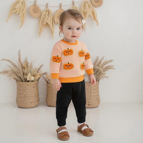 ZAXARRA Toddler Boy Fall Winter Tops Long Sleeve Round Neck Stripe Waffle Sweatshirt Pullover Baby Casual Tops Clothes2