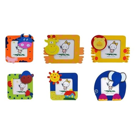 Crackles Beautiful Wood Cute Cartoon Photo Frames For Children Birthday Party Return Gift (Pack Of 12 )