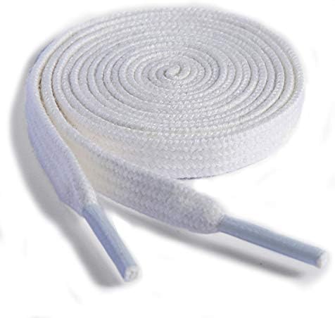 [2 Pairs] Flat Athletic Shoe Laces - 100 Percent Cotton Shoe Laces for Sport Canvas Shoes and Sneakers Shoelaces
