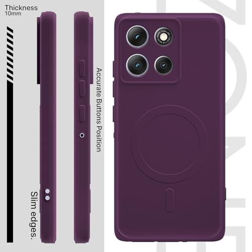 Image of Pikkme Back Cover for Motorola Moto G86 Power 5G Soft Matte Silicone Mag-Safe Design (Mag-Safe Not Support) Camera Protection | Slim Fit Bumper Cover (Purple)