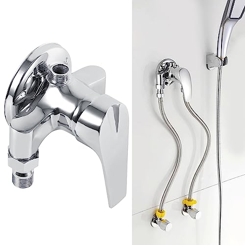Spacnana Válvula Mezcladora de Rosca Macho 1/2, Válvula Mezcladora de Ducha Termostática de Plástico de Cobre para Lavabo y Ducha de Baño