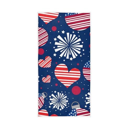 4Th of July American Independence Day Firework Stars Hand Towels Bathroom Towel Soft Absorbent Small Bath Towel Kitchen Dish Guest Towel