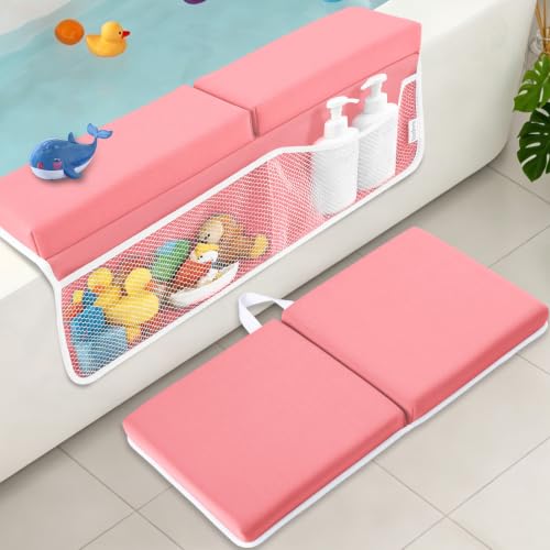 Bath Kneeler and Elbow Rest Pad Set, Pink 1.6" Thick