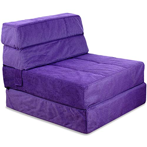 Vitabo Schlafsessel klappbar, gemütlicher Klappsessel, weicher Bodensessel und Gästebett, Faltbarer Bettsessel, Klappmatratze um Sitzen und Liegen, 70 x 190 x 15 cm (Violett) Vitabo Schlafsessel klappbar, gemütlicher Klappsessel, weicher Bodensessel und Gästebett, Faltbarer Bettsessel, Klappmatratze um Sitzen und Liegen, 70 x 190 x 15 cm (Violett)