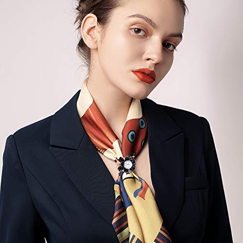 Amosfun 4 Pcs Lenços Vintage Fivela Em Forma de Flor de Pérola Clipe de Lenço Anel de Lenço Suporte