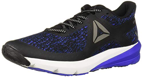 Reebok Men's GRASSE Road Sneaker, Black/Acid Blue/Washed Blue/White/Pewter, 11.5 M US