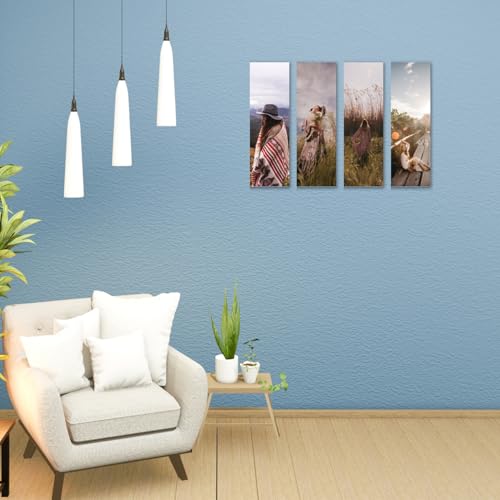 Image of RADIQORE Set of 4 Wall Decor for Living Room- Boho Aesthetic Wall Hangings for Home /Decoration Items for Living Room Wall Art Bedroom Eco-Friendly Recycled Board-Double Tape wall decor (Girls)