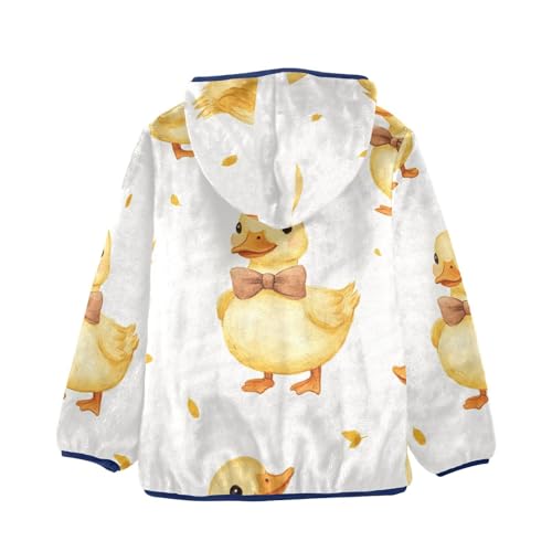 Ducks with Bow Tie Girls Fleece Jacket Girls Fall Jacket Girls Zip Up Hoodie Girls Sherpa Jacket 2-10T2