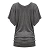 Free to Live 3 Pack Dolman Short Sleeve Business Casual Tops for Women Shirts Fall Dressy Tunic (Large, Black, Charcoal, Navy)