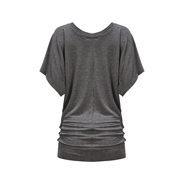 Free to Live 3 Pack Dolman Short Sleeve Business Casual Tops for Women Shirts Fall Dressy Tunic (Large, Black, Charcoal, Navy)