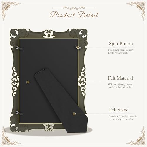 Image of DUENPY Metal 5x7 Photo Frame HD Glass Wine Red 1 Pack | Vibrant Red Metal Frame, Elegant Desktop Ornament, Perfect for Photo Display and Holiday Gifting