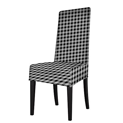 Wondertify Black White Buffalo Check Chair Covers For Dining Room Rustic Vintage Gingham Plaid Tartan Stretch Slipcovers Chair Protector Decor For Home And Banquet #TOP1