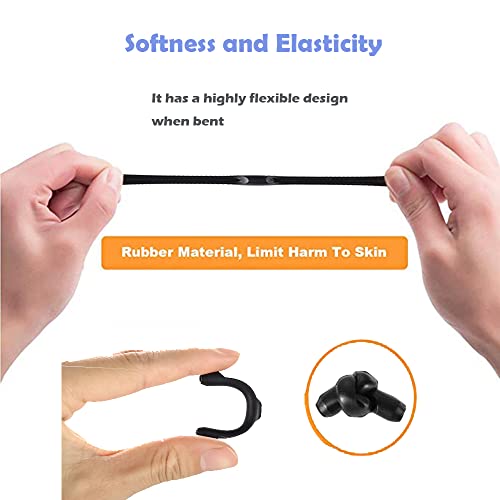 Molderp Eyeglass Ear Cushions - Soft Silicone Glasses Ear Grip Temple Tips Eyeglass Pads Anti Slip Eyeglasses Ear Hook Comfort Sport ，7 Pairs (All, Clear) #TOP3