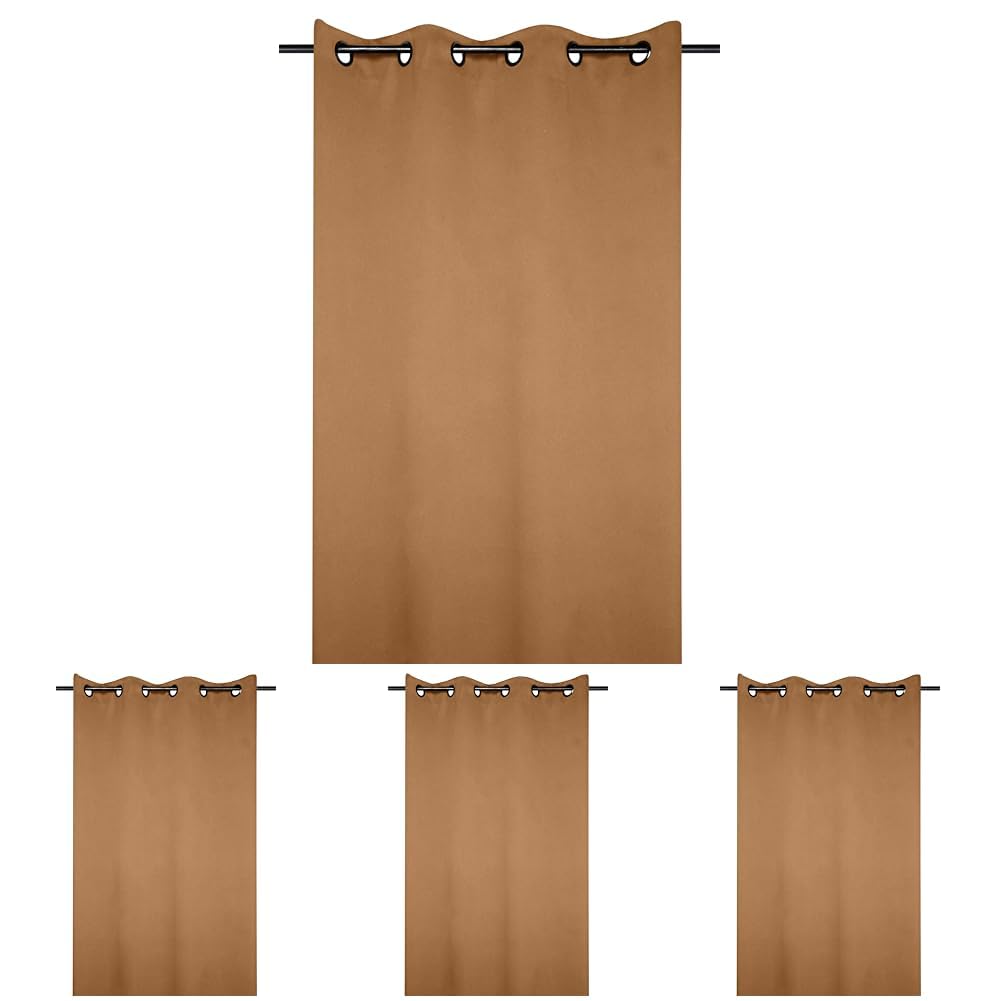 Rideau Notte Camel 140x280 au drapé fluide haut de gamme pour grand salon