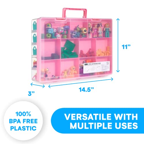 Bins & Things Toy Storage Organizer and Display Case, Doll Storage Case (14.5 x 2.9 x 11 inches), Compatible with Lego… - Image 5
