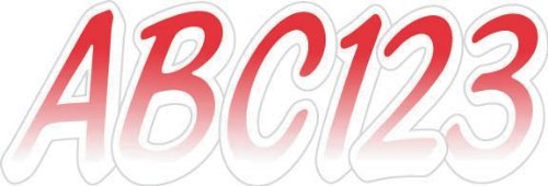 Image of STIFFIE Whipline Red /White 3 inch Boat & PWC Registration Decals • Numbers Letters Stickers