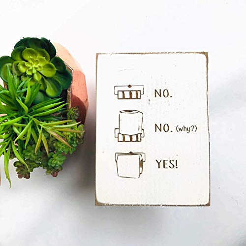 Etch & Ember Funny Bathroom Signs - Toilet Paper - Farmhouse Style Decor - Rustic Wood Sign - 5.5