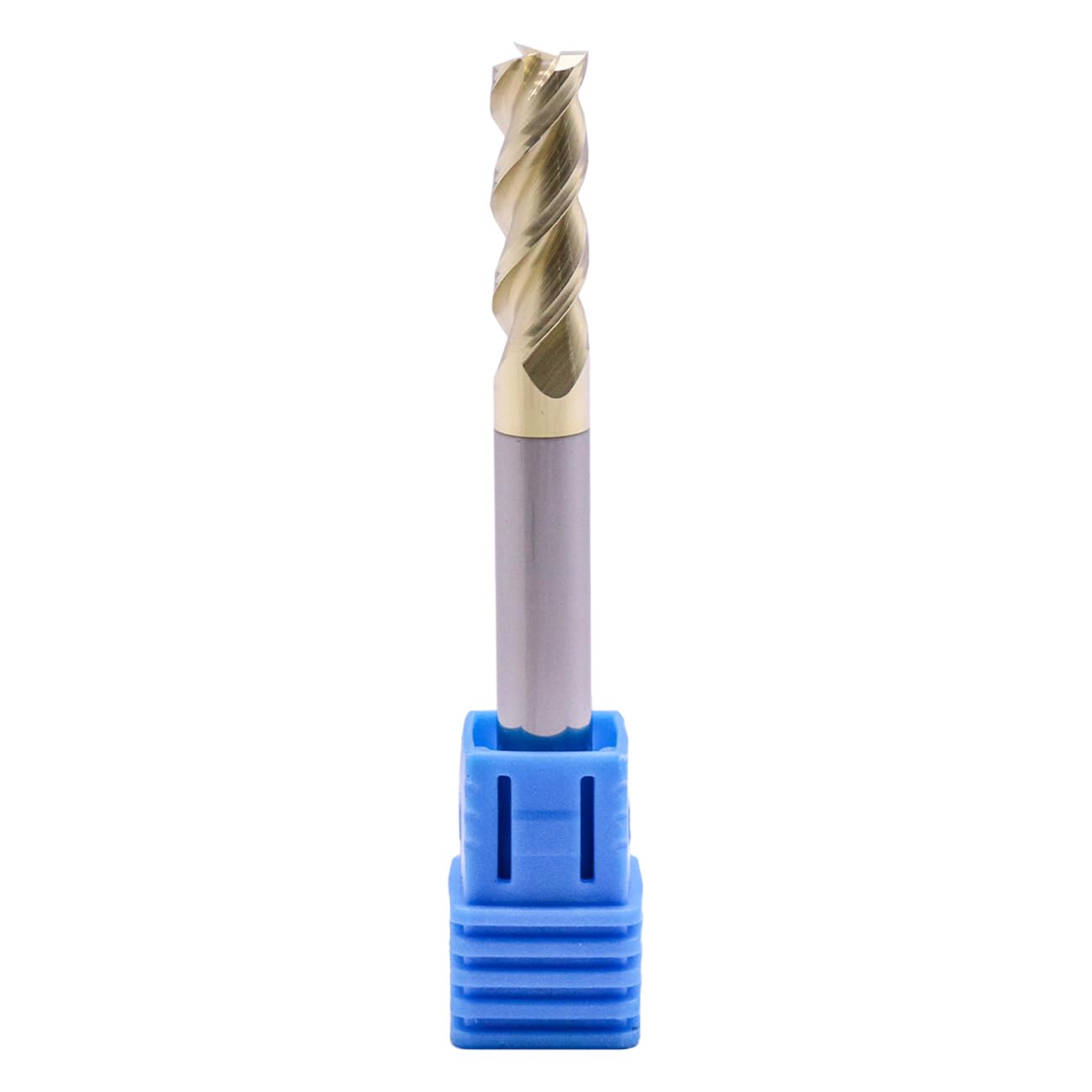 1/4in Solid Carbide Square End Mill - ZrN Coated, 3 Flute, 45° Helix, 1/4" Cutting Diameter, 1/4" Shank Diameter, 3/4" Length of Cut, 2-1/2" Overall Length for Milling Aluminum and Copper