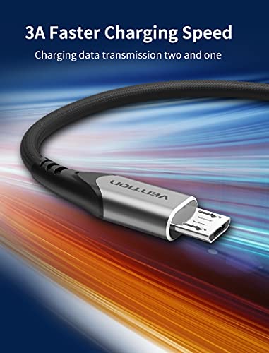 VENTION Cable Micro USB 3m Cable Mando ps4 Cable Cargador ebook Kindle Tejido de Nylon Cable Cargador Android Micro usb - imagen 2