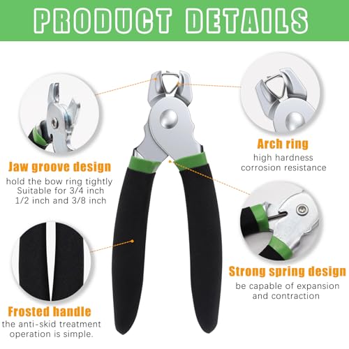 Image of 620 Pcs Hog Rings with Straight Hog Ring Pliers Kit with Leather Tool Kit, 3 /4 inch 1 /2 inch 3 /8 inchGalvanized Hog Rings for Animal Pet Cages、Ropes、Bagging、DIY Craft、Furniture