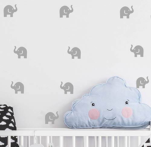 Set de 36 adhesivos de elefantes para pared en vinilo removible miniatura 7