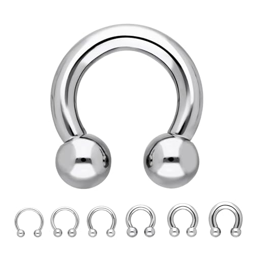 Treuheld® Hufeisen Piercing Ring - Dick & Groß -...