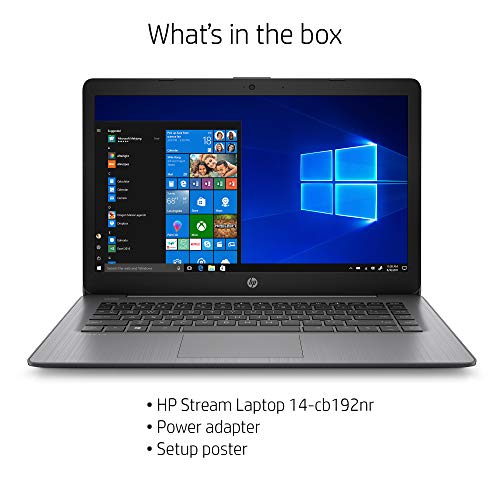 Image of HP Stream 14-inch HD Touchscreen Laptop, Intel Celeron N4000, 4 GB RAM, 64 GB eMMC, Windows 10 Home in S Mode with Office 365 Personal for 1 Year (14-cb192nr, Brilliant Black)