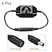 Tool parts 4pcs 12-24V DC PWM Rotary Inline Dimmer Switch for LED Strips Lights Black