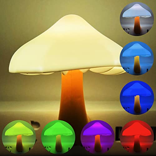 Ibetterlife Mushroom Sensor Led Night Light Plug-In 7 Color Changing Magic Mushroom Lamp, Mini Dream Bed Cute Colourful Nightlight For Adults Kids For Bedroom, Bathroom, Stairs, Hallway Corridor #TOP6