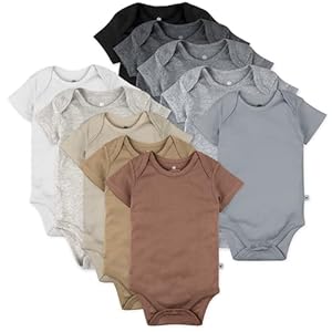 Honestbaby 10-Pack Short Sleeve Bodysuits One-Piece 100{b13794532221bd7716b1630afd9d7d94fcba1925a8b0df34bdffa89758f7d763} Organic Cotton for Infant Baby Boys, Girls, Unisex