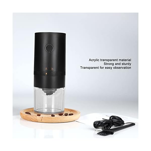 Molinillo de Especias, Molinillo de Granos de Café Eléctrico Visible para Cocina Casera(negro) - Imagen 7