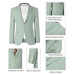 Linen Mens Suit 2 Piece Retro Suits for Men Slim Fit Blazer Jackets Drawstring Pants Set Tux Summer Beach Wedding Outfit - Image 3