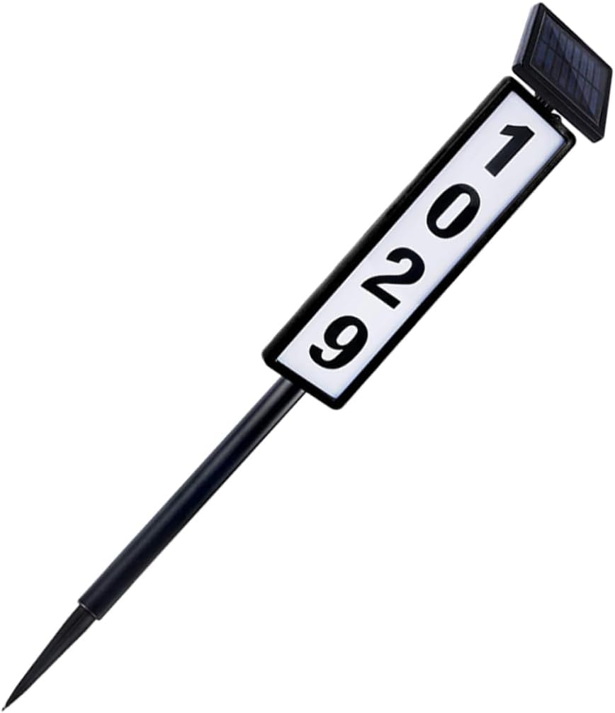 Outdoor Solar House Numbers Light Easy Install Address Decor Solar Led Sign