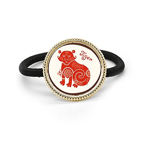 Élastique à cheveux en métal argenté motif tigre chic pour femme