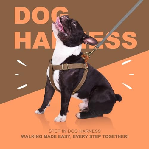 Image of Didog Step in Dog Harnes for Medium Dogs, Brown, M, Chest 19-28 inch