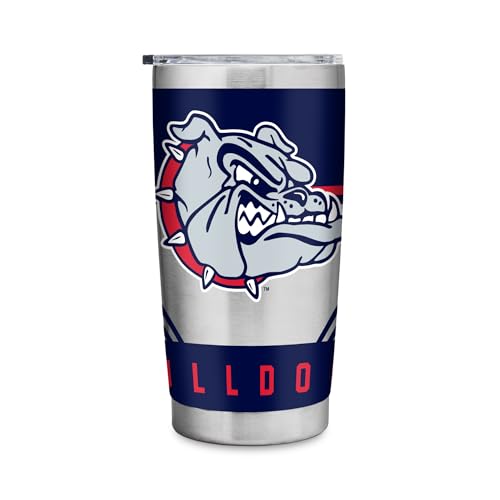 Rico Industries NCAA Gonzaga Bulldogs - Zags 20oz Stainless Steel Tumbler with Lid - Great For Coffee Tea Water or Cocktails