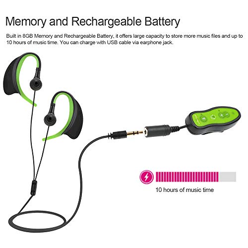 8GB MP3 Music Player à prova d'água com fone de ouvido clip Design for Natação Mergulho Correndo