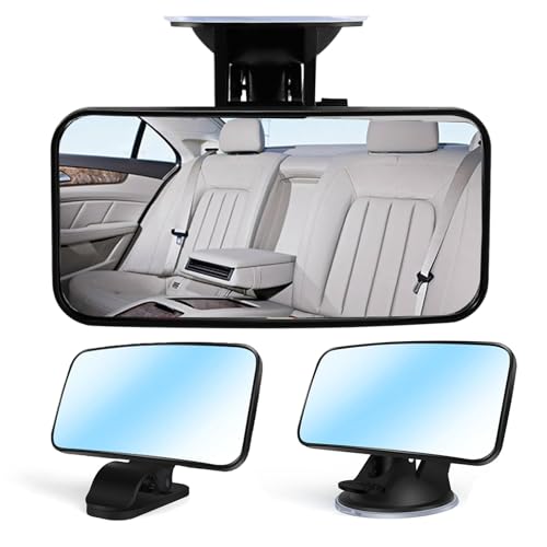 VIDSTW Retroviseur Voiture Bebe avec 2 Types de Socles Miroir Bebe Voiture Rotation à 360 Degrés Miroirs Auto Bébés 13 x 6,5 cm Car Baby Rearview Mirror Grand Angle Vision pour La Plupart Modèles