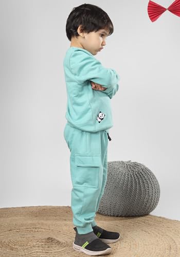 Image of POLKA TOTS 100% Cotton Co-Ord Joggers for Kids | Trendy Sweatshirt & Joggers Set | All Season Wear for Kids, Toddler & Newborn | Soft & Breathable Dress for Boys & Girls | from 6 Months to 8 Years