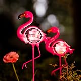 Venniy 2 Pack Flamingo Garden Solar Lights, Flamingo Solar Garden Decor Solar Pathway Lights Waterpr