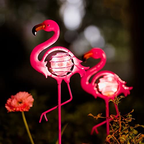 Venniy 2 Pack Flamingo Garden Solar Lights, Flamingo Solar Garden Decor Solar Pathway Lights Waterproof For Lawn Patio Courtyard #TOP17