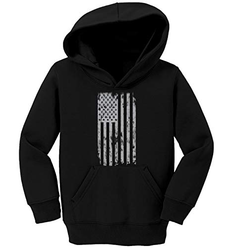 Haase Unlimited Silver American Flag - Military USA Toddler/Youth Fleece Hoodie2
