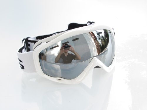 Lunettes de ski argent anti-buée et compatible casque pour éviter l'éblouissement
